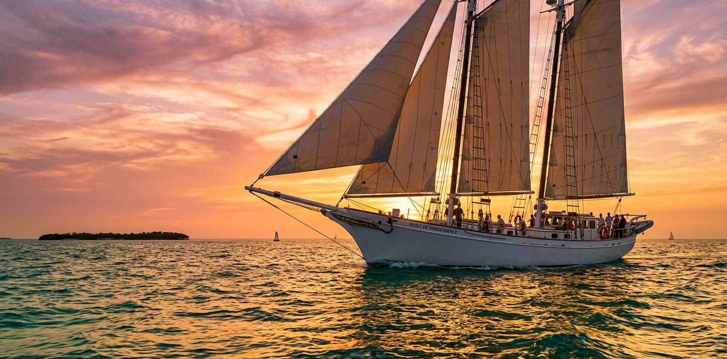 Key West sunset sailing cruise aboard the Spirit of Independence schooner