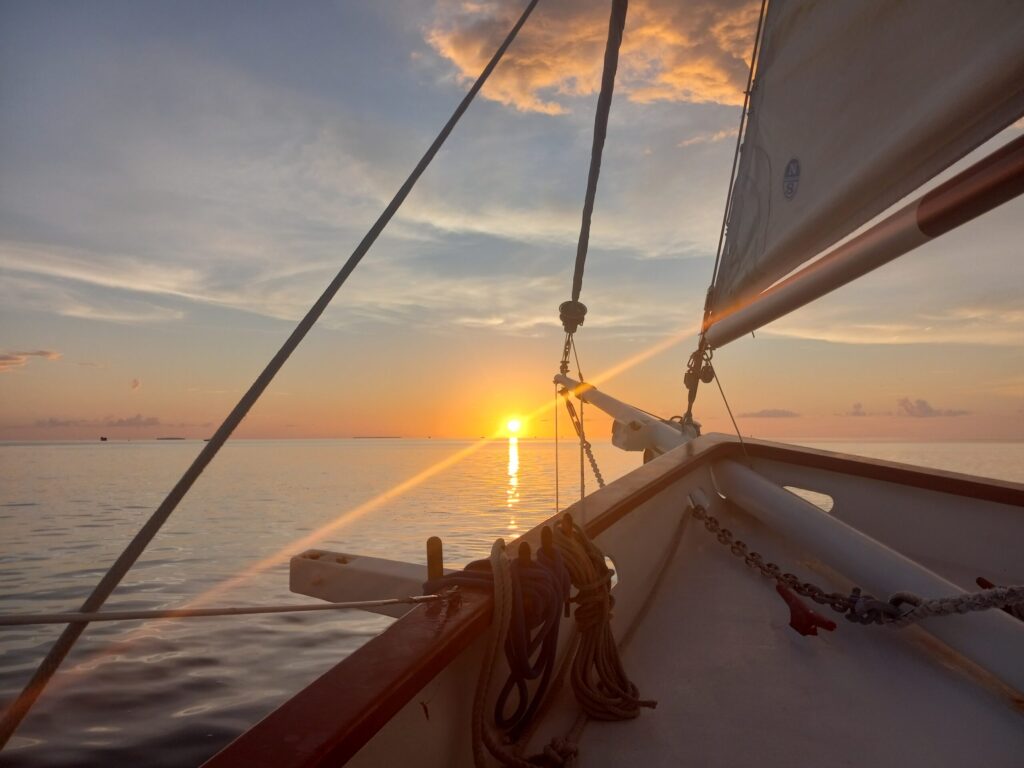 Spacious deck of the Schooner Spirit of Independence hosting a premium Key West sunset cruise.
